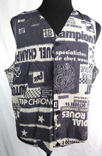VTG Attitudes Gray French Paris Motor Sorts Show Scooters Vest L Made in USA