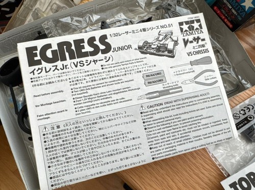 Tamiya Egress Junior Vs Chassis 1/32 Racer Mini 4wd Series No.51 - Picture 2 of 2