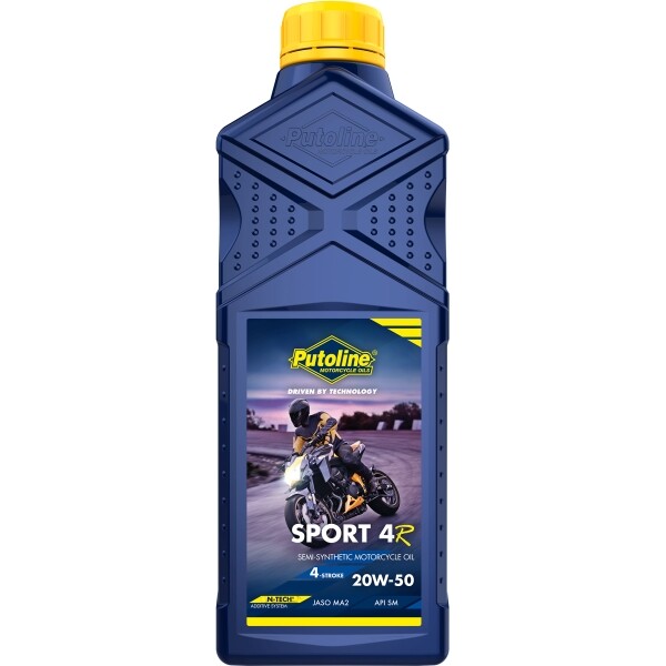 1l Bottiglia Putoline Sport 4r 20w-50 Moto Motore Ricambi