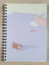 Sleeping Dog Cute Puppy Illustration Ruled 7" Spiral Cover Lined Notebook Paper