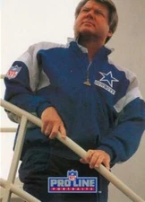 (one) JIMMY JOHNSON 1991 Pro Line #244 Dallas Cowboys Head Coach Football HOF