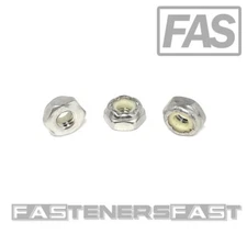 (100) 10-32 Stainless Steel Nylon Insert Jam Thin Nuts #10 NTM Locking Nuts