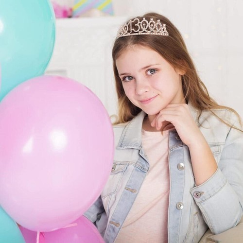 10/13/15/16/18/21/30/40th Birthday Crown Sash Set Girls Birthday Tiara Gifts Hot - Picture 2 of 12