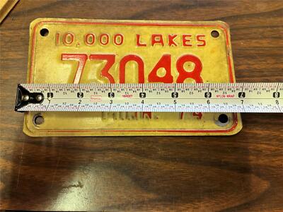 MNページ Vtg Original 1974 Minnesota Motorcycle License Plate 73048 Harley