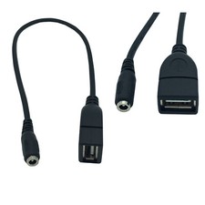 USB 2.0 A Female to DC 3.5 x 1.35mm Female 5V DC Power Charging Connector Cable