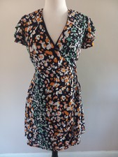 Colorful Leopard Wrap Dress. Small