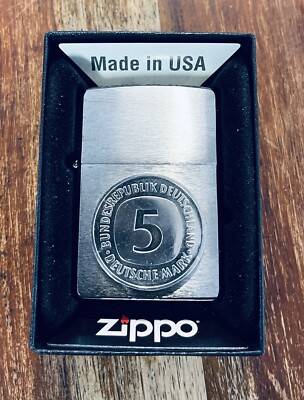  Die gute alte D-Mark  original Custom Zippo Feuerzeug brandneu mit 5 DM