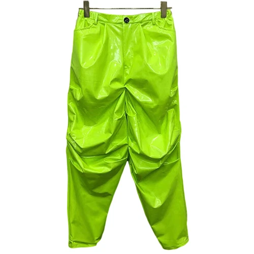 Herren Metallic Kunstleder PU Hose Tapered Hose Shinny Tanz Schausteller Kostüm - Bild 23 von 38