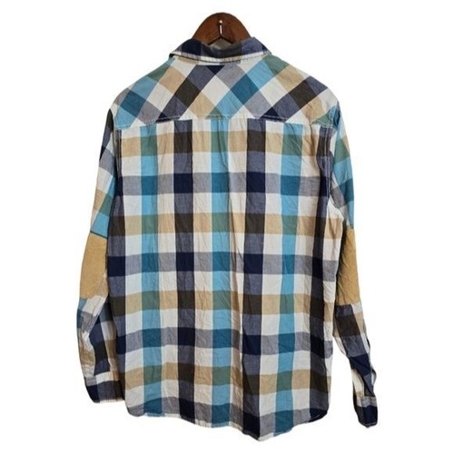 Seven7 Mens Plaid Button Down Corduroy Elbow Pads Large Multicolor Western - Picture 3 of 13