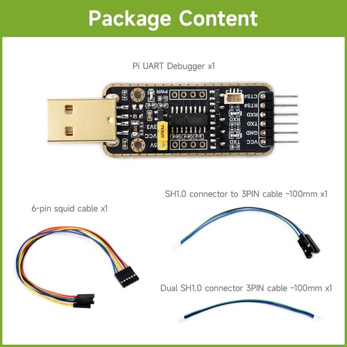 Waveshare USB To UART Debugger Module for Raspberry Pi 5 Type-A Port - 第 1/12 張圖片