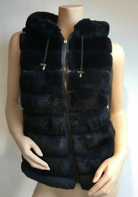 Max & Moi DOUDOUNE Pelzweste Blau Reversibel W17GNOELFR Size: 34    (UR)
