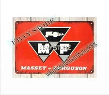 garage gifts rustic barnyard farm tractor equipment tin sign