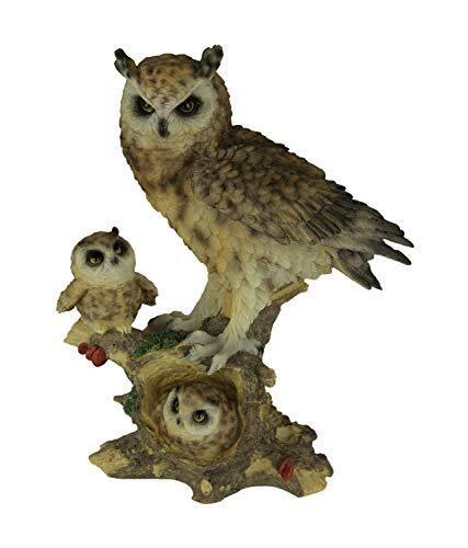 Owl Mom With Chicks Figurine New