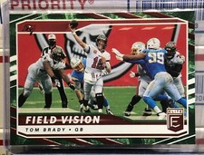2021 DONRUSS ELITE TOM BRADY, #FV1, FIELD VISION INSERT, GREEN FOIL, SUPER BOWL