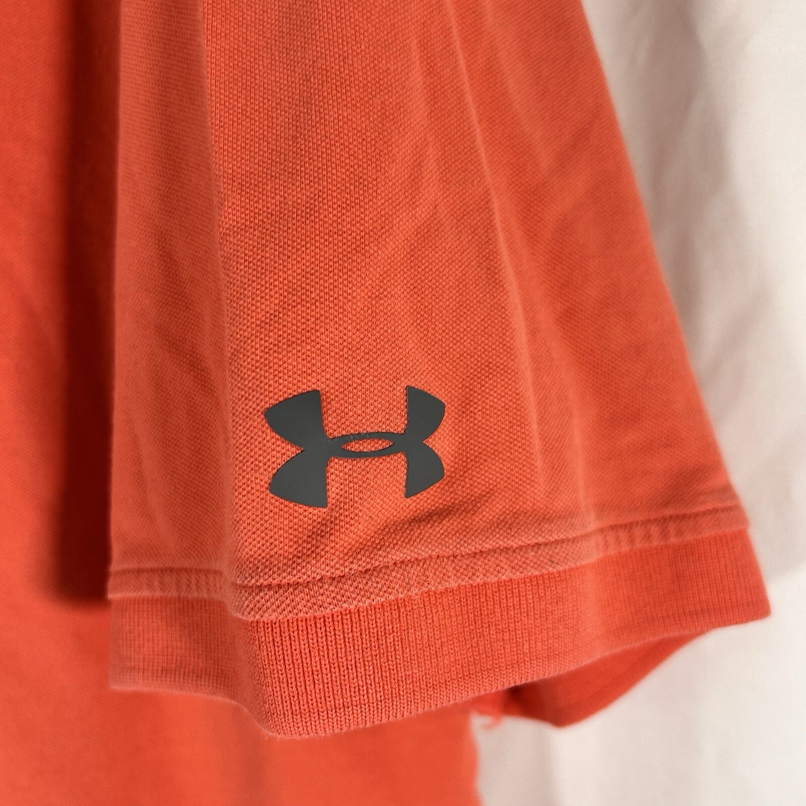 Under Armour Polo Shirt Men's XL Pink Short Sleeve 1/4 Button Loose Cotton Golf thumbnail 4