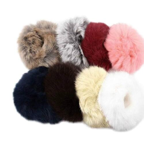 Fluffy Soft Fur Elastic Multicolour Hair Rubber Bands For Girls Women- Pack Of 5 - Picture 1 of 4