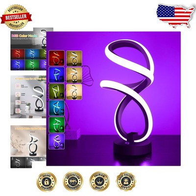 Adjustable Brightness Spiral RGB Table Lamp - Unique Modern Decor Accent