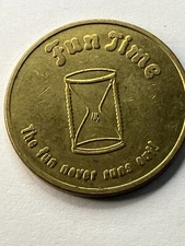 Vintage Fun Time Arcade Token Hour Glass #tp1