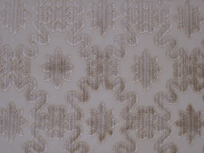 ZOFFANY CURTAIN FABRIC DESIGN ''Firle Trellis'' 3.6 METRES CORN CUT VELVET (360 CM