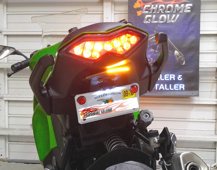 Ninja 1000 (2011+) Barra de Luz LED Eliminador de Guardabarros; Etiqueta Escondida, Lente Ahumada Foto 2 de 4