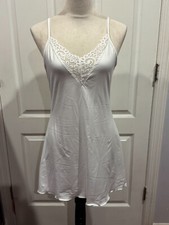 Women's Nightgown Slip V Neck White Sz M 29"Lx17"W