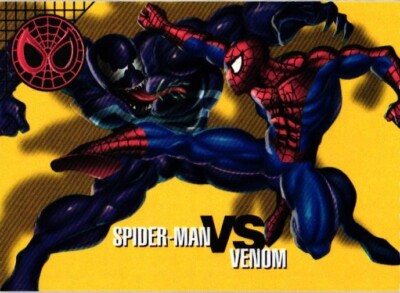 SPIDERMAN VS VENOM #25 BASE 1996 Marvel Vision Embossed Collectible Card