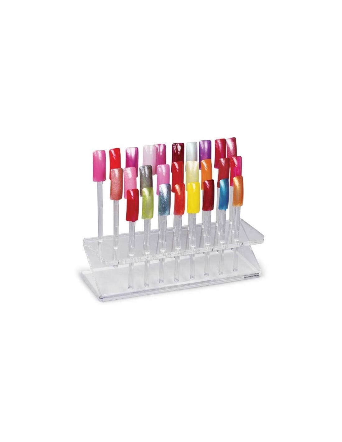 Présentoir faux ongles pour 27 capsules transparent en acrylique