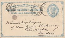 USA: Postal stationery postcard Chicago to Sweden 1895. Arr.canc.