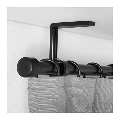 IKEA BETYDLIG CURTAIN ROD HOLDER AND WALL / CEILING BRACKET WHITE BLACK SILVER - Bild 11 von 14