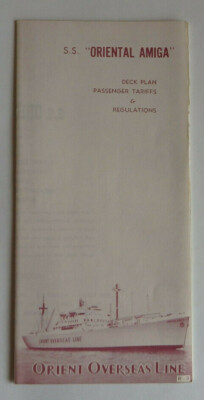 Orient Overseas Line: Prospekt ''Oriental Amiga'' mit Deckplan 1970 (78733)