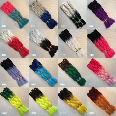 New Lot 24'' All Ombre Silk Twist Braiding Fiber Synthetic Hair Extensions