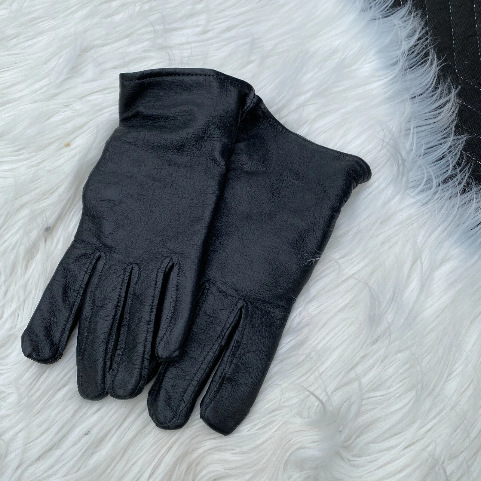 NWOT Illinois Glove Company Women's Genuine Leather Winter Gloves Black Size 5