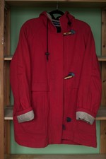 Vintage Red Unisex Duffel Coat Large
