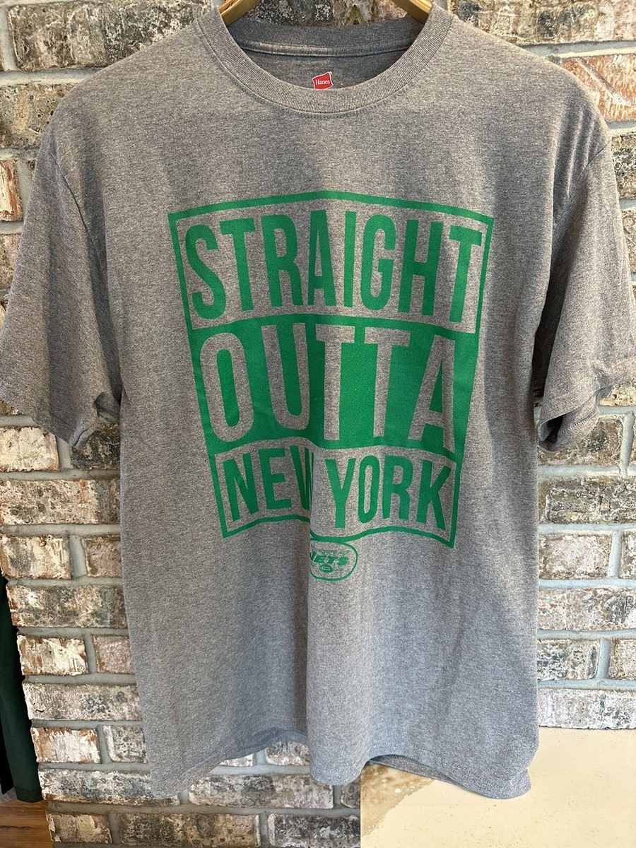 NY New York Jets “Straight Outta New York” Promotional Gray T