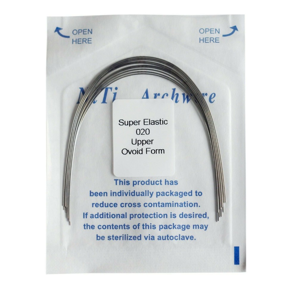 Fils Orthodontiques Niti Super élastiques - 50 Pièces, Formes Rondes, Rectangulaires Et Ovoïdes