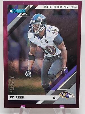 2019 Donruss Stat Line Season Ed Reed #/358 SSP Ravens Color Match HOF
