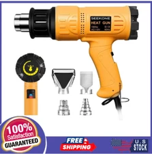 Heat Gun 1800W 122℉-1202℉ with 4 Nozzles for Paint Removal Shrinking PVC