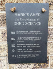 Large Personalised  Engraved Garden Shed Slate Sign