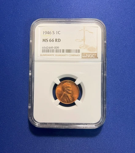 1946 S NGC MS66RD Lincoln Wheat Cent 1c Penny US Mint 1946-S MS-66 RD