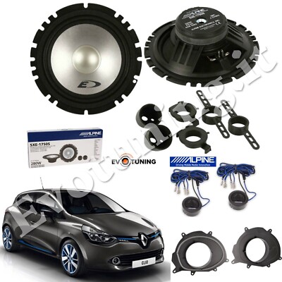 Kit 4 Lautsprecher Alpine SXE-1750S Vorne Für Renault Clio IV 2012 6,5'' 165mm