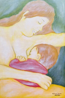 Tableau Maternite Peinture Mere Enfant Maman Bebe Tendresse Maternelle Amour Ebay