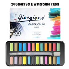 Professional Watercolors Set 24/36 Color Pigment Brush Watercolor Paper Painting