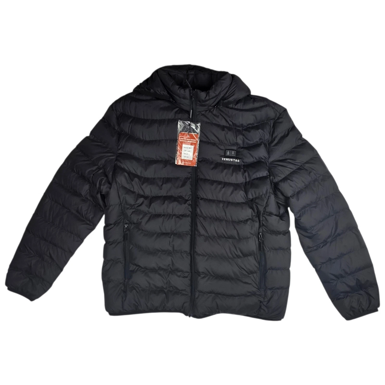 Venustas Heated Jacket for Unisex Dual Control Button 7.4V U9001 BLACK 2XL NWT