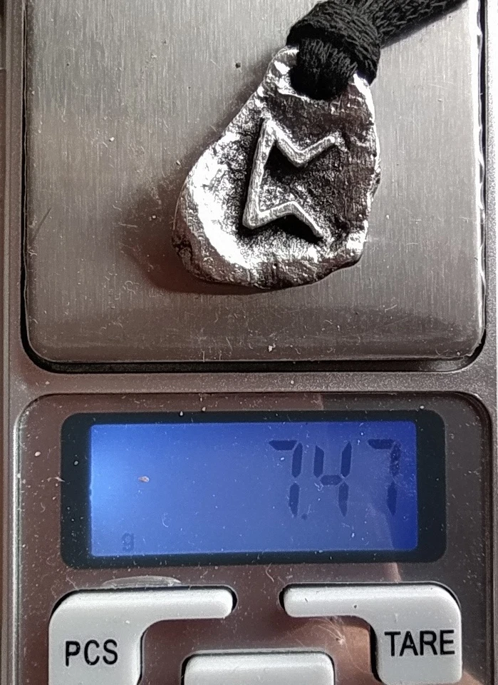 Rune aus massiv rohem Silber. Amulett. Perthro. 7,47 g - Bild 4 von 4