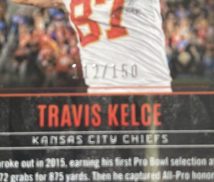 2023Phoenix “FIRED UP” Travis Kelce SP Lava 112 /150 PSA 7  Kansas City Chiefs view 3