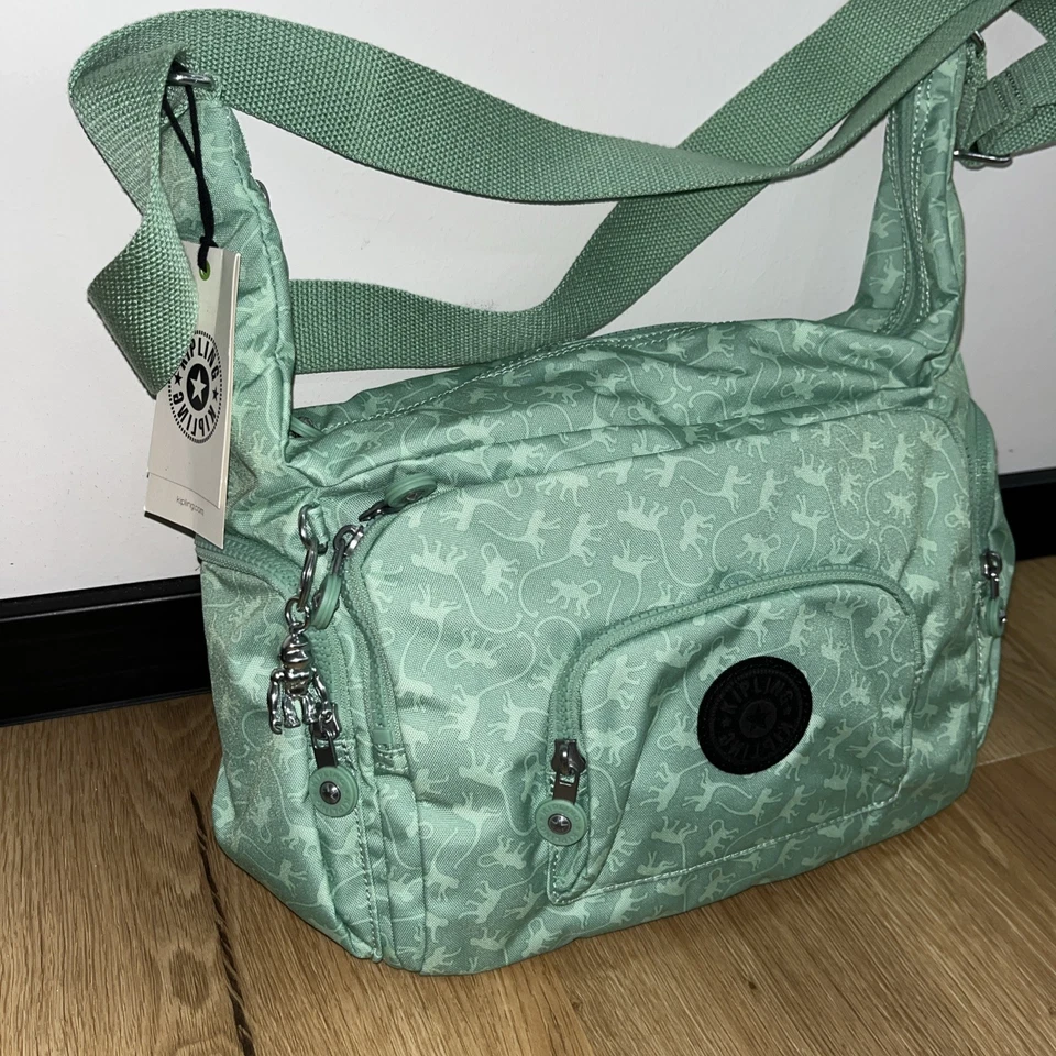 Kipling Tasche Handtasche Schulter Kleine Grüne Affe Damen Umhängetasche - Bild 2 von 4