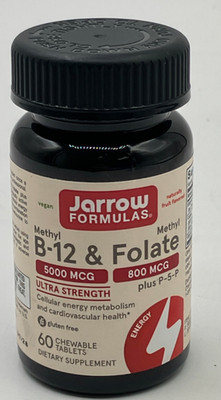 Jarrow Formulas Methyl B-12 & Methyl Folate, Bioactive B9 & B12, 60 Ct BB 1/2028