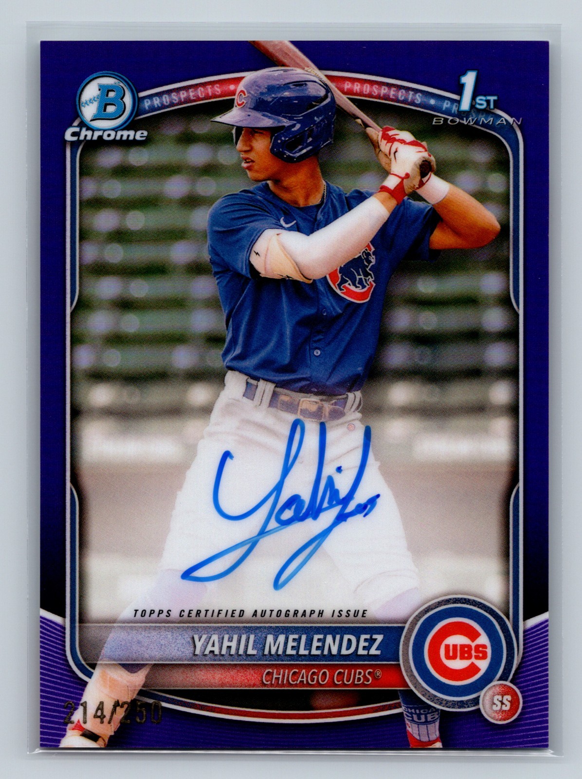 Yahil Melendez 2025 Bowman Chrome 1st Purple Refractor Auto /250 #CPA-YM Cubs