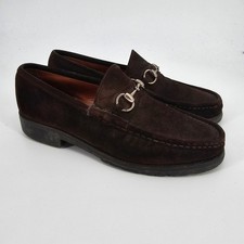 Vintage Gucci Brown Suede Horsebit Lug Sole L...