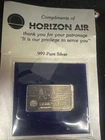 1982 Horizon Air Airline airplane 15g 999 FINE Silver art bar COA New In Package